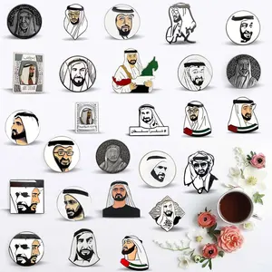 Stock Asny 2022 Abu Dhabi Sheikh Zayed Brosche Souvenirs Emaille Pins UAE National Day Pins