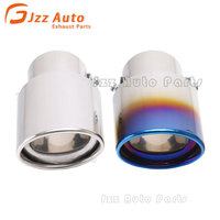 Knalpot lurus mobil, ujung knalpot Stainless Steel perak ujung 2.5 "Inlet Oval