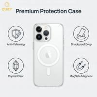 Funda Magnética Transparente Antigolpes de TPU y PC de 1.3mm para 17 Pro Max con Acabado Electrochapado, Diseño de Color Puro y Logotipo Personalizado (OEM)