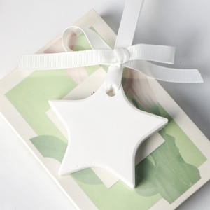 Toptan yıldız şekilli beyaz doğal seramik aromaterapi taş asılı hava spreyi difüzör araba ev dekorasyon için - Product Image 3