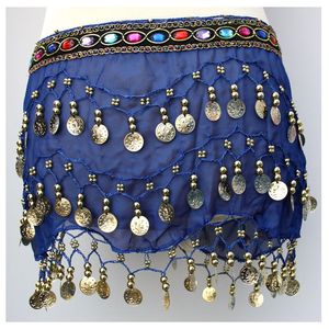 Jupe de <span class=keywords><strong>danse</strong></span> orientale à 3 rangs de pièces de monnaie, jupe de <span class=keywords><strong>danse</strong></span> <span class=keywords><strong>indienne</strong></span> en mousseline, foulard enveloppant avec pierres précieuses - Product Image 2