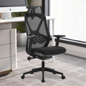 高性价比高背网布办公椅 360 °   旋转脚轮尼龙底座，适合入门级员工、自由职业者、小型企业 - Product Image 1