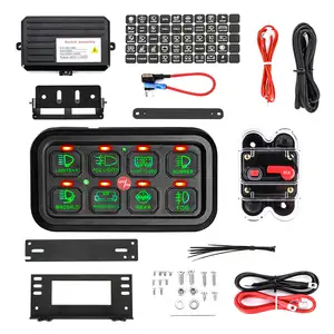 8 Gang Switch Panel Circuit Control Relay System Box Slim Touch Control Panel for Boat Jeep UTV Caravan