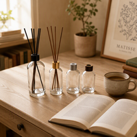 Flacon diffuseur en verre transparent rond de qualité supérieure 100ml 110ml 120ml 250ml – Contenant vide pour parfum d'ambiance et fragrance d'intérieur