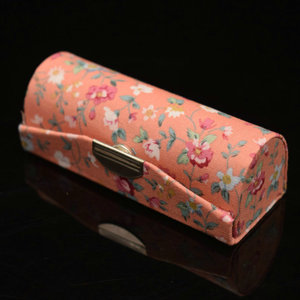<b>Floral</b> Patterned Lipstick Case Fabric Storage <b>Box</b> With Mirror For Makeup Organizers 8.5cm Length Beijing Origin - Product Image 3