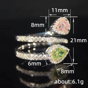 Anello multibanda a goccia per donna, stile principessa dolce, gioiello da dito alla moda per tutti i giorni - Product Image 4