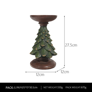 Christmas tree candle holder ornament European Christmas home living room desktop Christmas decoration resin candle holder - Product Image 4
