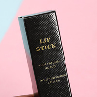 Boîte à gloss à lèvres en marbre noir mat personnalisée, emballage de marque privée pour cosmétiques, papier artistique, laminage mat, gaufrage, dossier