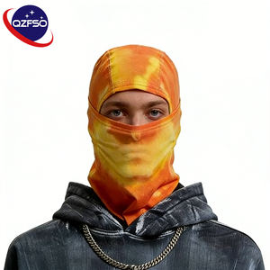 QZFSO Balaclava de ski et de pêche thermochromique avec logo personnalisé, dégradé orange jaune, changement de couleur activé par la température, coupe-vent unisexe - Product Image 1