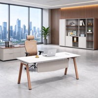 Nouvelle table de direction en bois réglable et durable, style moderne, de la marque Mingle Factory, pour bureau de direction ou de superviseur.