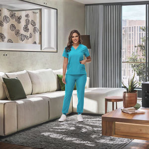 Nouvelle Collection 2025 – Ensemble de Blouse et Pantalon d'Infirmière en Coton Doux Tissé, Détection d'Aiguilles, Fusion Sans Couture, Uniformes d'Infirmière Unisexe - Product Image 3