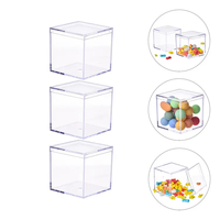 Boîte à bonbons en acrylique, boîte de présentation en acrylique avec couvercle, modèle en plexiglas transparent personnalisé, cadeau d'affaires carré, boule en plastique transparente