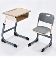 Ensemble chaise et bureau d'étudiant Reeke en métal, hauteur réglable, moderne, durable, fabriqué en Chine