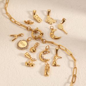 Groothandel 18K Vergulde Diy Dieren Ballon Hond Charme Hanger Rvs Kleurrijke Emaille Koraal Hart Engel Reizen Bedels - Product Image 5