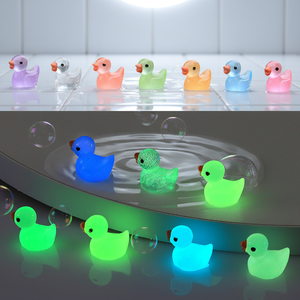 Figurines d'animaux en résine lumineuses, petits canards jaunes pour micro-paysage, aquarium, jardin féerique en pot, décoration de maison, maison de poupée - Product Image 1