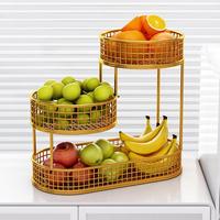 Corbeille à fruits en métal à 3 niveaux, support de rangement pour fruits et légumes, organisateur de collations pour comptoir de cuisine, panier de bureau