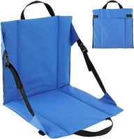 Chaise pliante d'extérieur rembourrée avec dossier, poche de rangement et sangle réglable