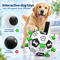 Mainan Bola Sepak Anjing Ramah Lingkungan Bebas Bahan Beracun PU Nylon, Bola Interaktif 5/7 Inci untuk Penggunaan Luar Ruangan & di Air, Mainan Kunyah Anjing Interaktif