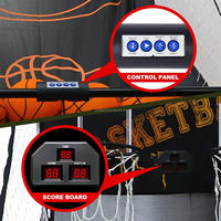 Machine de tir au basket-ball automatique pour deux joueurs, jeu d'arcade, marque U-Jump Sports, en MDF et acier, avec marqueur électronique.
