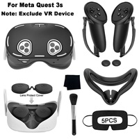 Accessoires VR 8 en 1 Lot de 16 housses en silicone de protection VR pour masque facial Meta Quest 3s et housses de contrôleur pour 3S