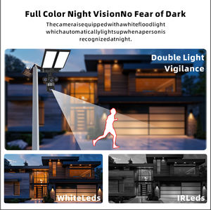 卸売 V380 Pro 3レンズ屋外ソーラー電源ワイヤレスPTZカメラCCTVセキュリティ4G SIMカードソーラー街路灯カメラ - Product Image 4