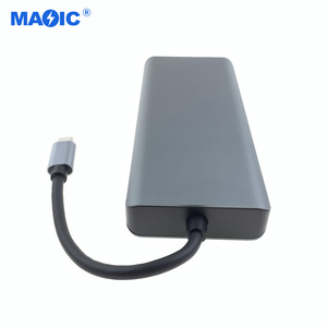 Tốc Độ Cao Loại C Docking Station <span class=keywords><strong>Hub</strong></span> Loại C Để 4K HDMI + <span class=keywords><strong>USB</strong></span> + VGA + SD/TF + Cổng Âm Thanh 12 Trong 1 <span class=keywords><strong>USB</strong></span> <span class=keywords><strong>Hub</strong></span> Với 1000Mbps Ethernet - Product Image 5