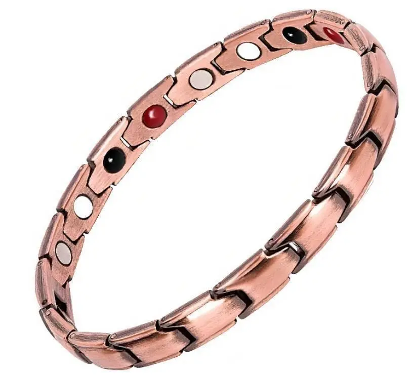 Fashion Artificial Gold Couple Jewelry Medical Blood Pressure Control Magnetic Therapy Bracelets & Bangles
