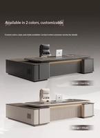Muebles de Oficina de Alta Calidad para Directores Ejecutivos, Conjunto de Escritorio y Silla en Forma de L, Moderno, de Madera, con Gabinete Lateral, Hecho en China