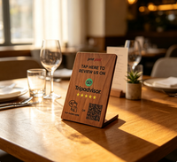 Nichen One Factory Wholesale Personnalisé Étanche En Bois NFC google Reviews Card Social Media Review Nfc Menu QR Code Affichage de table