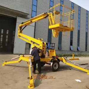 Remolque de elevación para recoger frutas, araña montada, recolector de cerezas usado, grúa hidráulica, elevador portátil telescópico