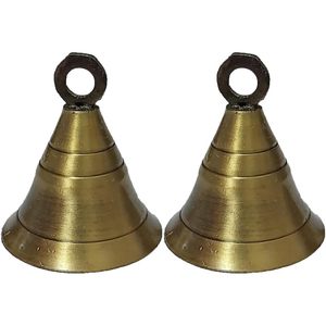 PARIJAT HANDICRAFT Pack 2 Cloche En Laiton Éléphant Camel Vache Cloche Indien Style Vintage Décor Artisanat Petite Cloche Maison Diwali Noël - Product Image 2