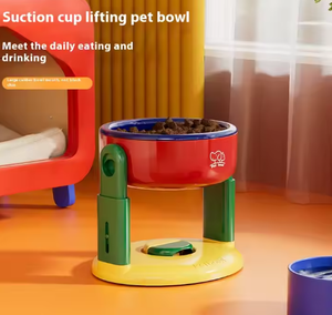 <span class=keywords><strong>Prix</strong></span> de gros bol haut anti-renversement coloré chats et chiens ventouse bol d'alimentation pour animaux de compagnie PP matériel amour Style mangeoires - Product Image 6