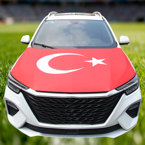 Copertura per Cofano Auto in Tessuto Elastico con Stampa Digitale Stile Bandiera Turca per Eventi - Product Image 1