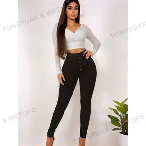 Custom Clothing High Waist Stretchy Skinny Slim Fit Pencil Pants Jeans,Button-Fly Authentic Stretch High-Rise Casual Long Pants