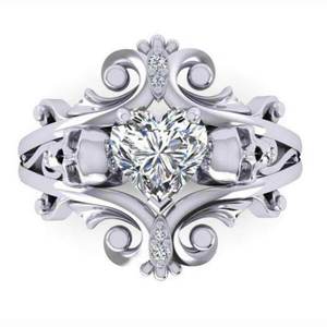 Anello Punk a Forma di Cuore con Teschio per Donne, Accessorio da Dito Audace e alla Moda, Regalo per Feste - Product Image 6