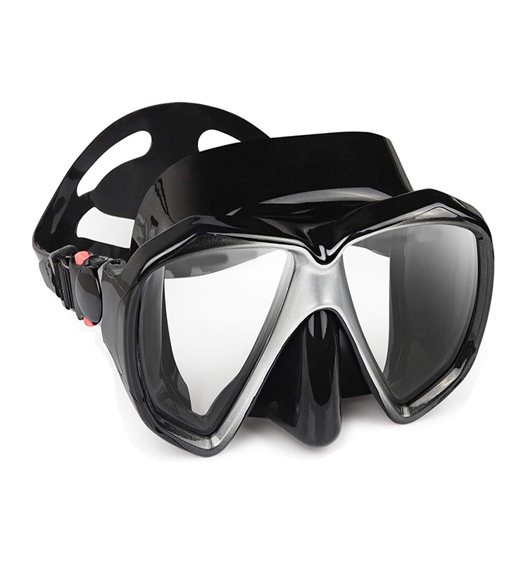 Masque De Plongée Apnée Style Rétro – Anti-Buée, Verre Trempé, Étanche – Pour Pêche, Natation, Plongée – Noir