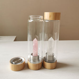 Amazons usine Elixir pierre précieuse guérison tomate odo kawai <span class=keywords><strong>gourde</strong></span> enfant 2022 Rose Quartz puce pierre tombée cristal bouteille d'eau - Product Image 6