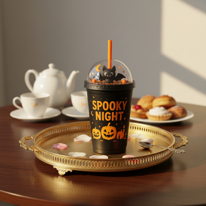 Vaso de Plástico de Doble Pared Personalizado de 420 ml, con Tapa y Pajita, Apto para Agua Hirviendo, Ecológico, Ideal para Regalos de Navidad y Fiestas - Product Image 4