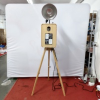 Photomaton portable sur mesure pour smartphones, design vintage, en bois, impression instantanée, télécommande WIFI/Bluetooth