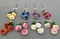 Dahlias artificiels de haute qualité, 3 têtes, longues tiges, pour la décoration de la maison et des mariages
