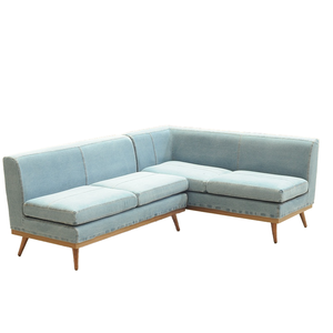 Nuevo estilo moderno de madera moderno cómodo sofá conjunto con taburete <span class=keywords><strong>precio</strong></span> barato al por mayor en forma de L esquina relajarse sofá de mezclilla - Product Image 2
