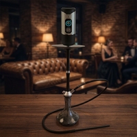 Chicha Électrique Mini Luxe Personnalisée avec Éclairage LED Miroir, en Aluminium, Rechargeable, Portable, Coffret Cadeau, pour Fumer