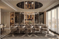 Ensemble Table à Manger de Luxe 10 Places, Design Italien Haut de Gamme pour Villa, Grandes Unités Modernes et Simples