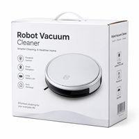 Boîte d'expédition pliable en carton ondulé robuste pour aspirateur robot avec poignée en PVC, carton d'e-commerce imprimé sur mesure