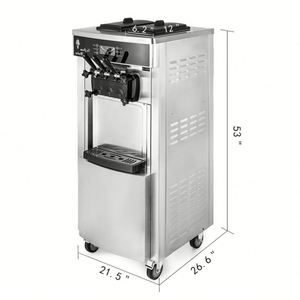 Machine à crème glacée molle commerciale YKF-8228H la sorbetière debout avec 2 + 1 saveurs et support de cône 2200W - Product Image 3