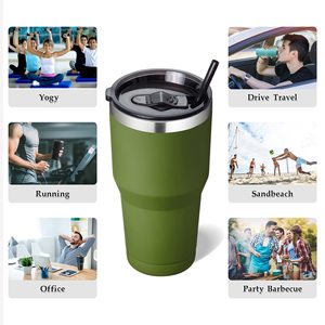 Vaso Térmico de Acero Inoxidable de Doble Pared para Oficina, Viajes, Café y <span class=keywords><strong>Vino</strong></span>, con Pajita y Logotipo Personalizado, Venta al por Mayor - Product Image 5