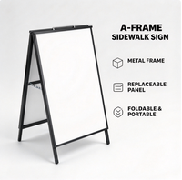 Présentoirs pliants robustes en métal double face en forme de A, supports de panneaux de trottoir pour la publicité extérieure des magasins de détail et la publicité commerciale