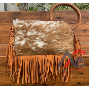 Nouvel arrivage de produits les plus vendus Enveloppe en cuir de vachette de luxe tendance pour femmes Pochette Sac à main Bracelet à franges en cuir véritable Sacs à main - Product Image 1