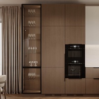 Armoire de cuisine moderne de haute qualité, écologique, en contreplaqué et PVC, avec tiroir à fermeture douce en forme de U