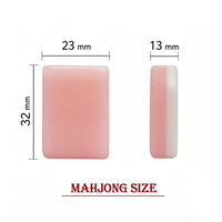 Set Mahjong Akrilik Gaya Amerika Baru dengan Desain Kucing Warna Jelly-pink, Ringkas, Dipoles Tangan, Portabel untuk Perjalanan, Stok Mahjong Mah Jongg